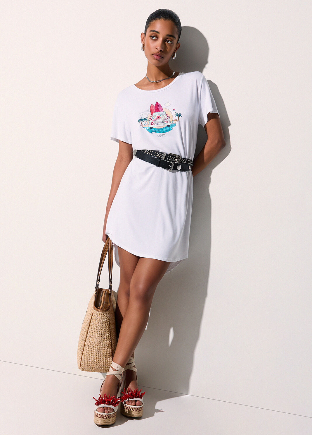 Short jersey dress white Liu Jo - large image number 2