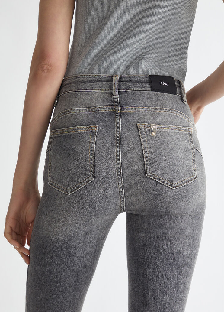High-rise flared jeans grey denim Liu Jo - large image number 3