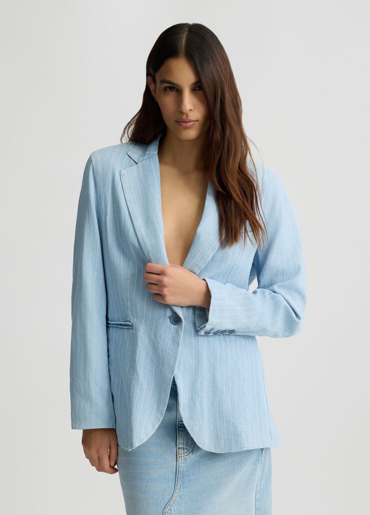 Pinstripe denim blazer light denim Liu Jo - medium Pinstripe denim blazer light denim Liu Jo - medium