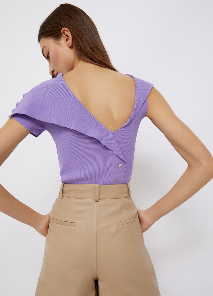 Pull avec boutons dans le dos lilas Liu Jo - large image number 1 Pull avec boutons dans le dos lilas Liu Jo - large image number 1