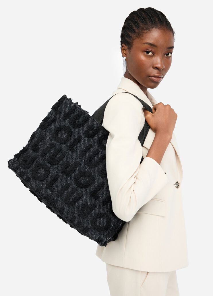 Bolso tote grande de mezcla de lana negro Liu Jo - medium Bolso tote grande de mezcla de lana negro Liu Jo - medium
