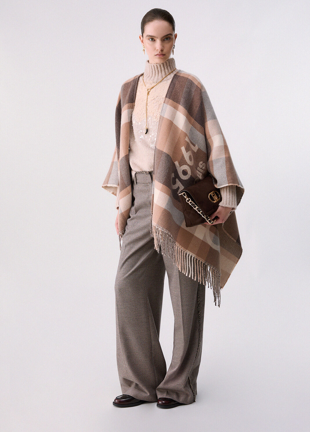 Poncho kariert Jacquard beige Liu Jo - large image number 4