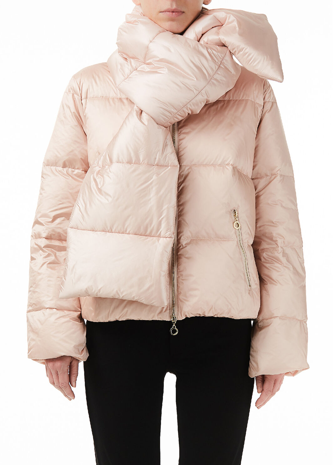 Short quilted down jacket with bow Pomegranate Liu Jo - large image number 0
