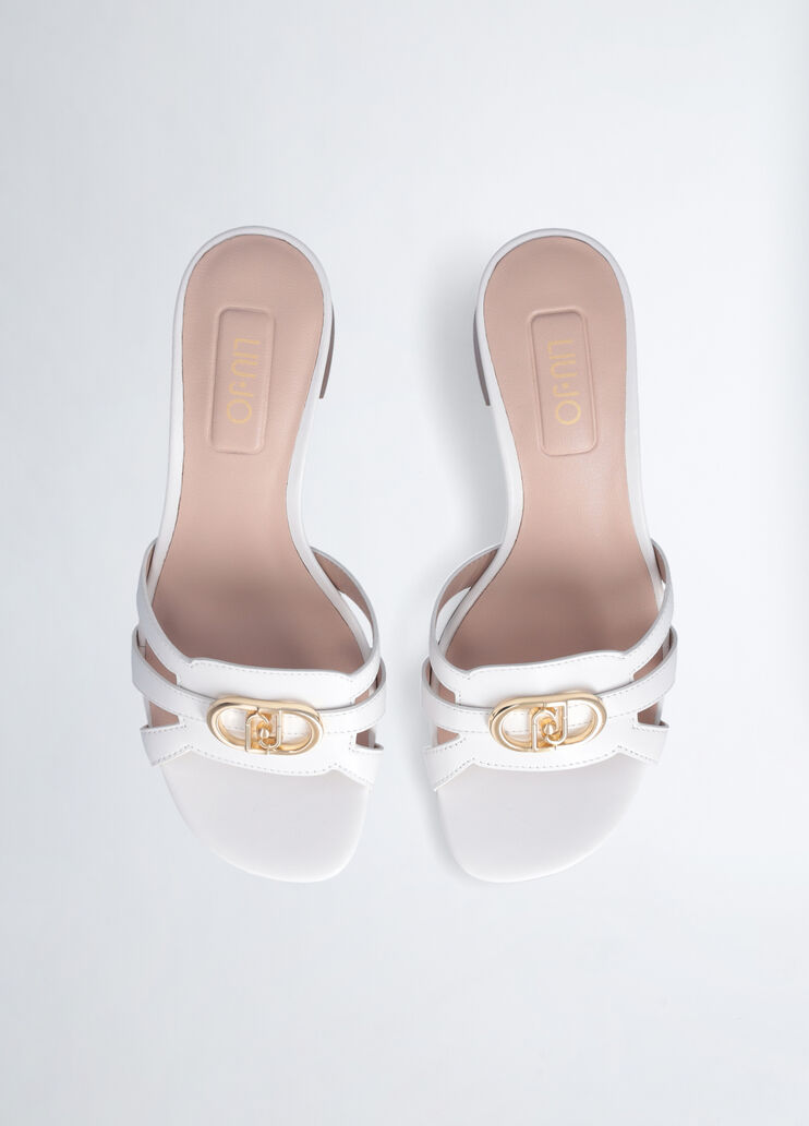 Leather sandals with wide heel white Liu Jo - large image number 3 Leather sandals with wide heel white Liu Jo - large image number 3