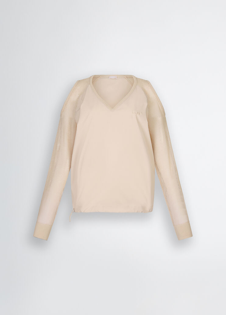 Beige sweatshirt with cut-out beige Liu Jo - large image number 6 Beige sweatshirt with cut-out beige Liu Jo - large image number 6