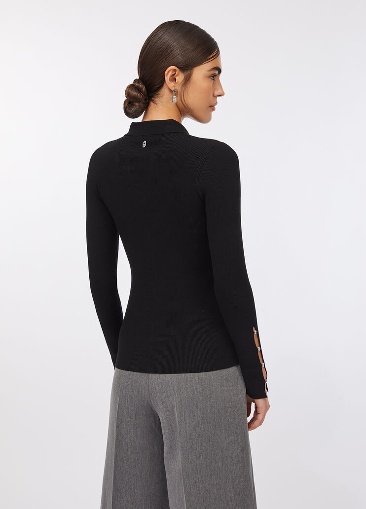 Polo con pedrería negro Liu Jo - large image number 1