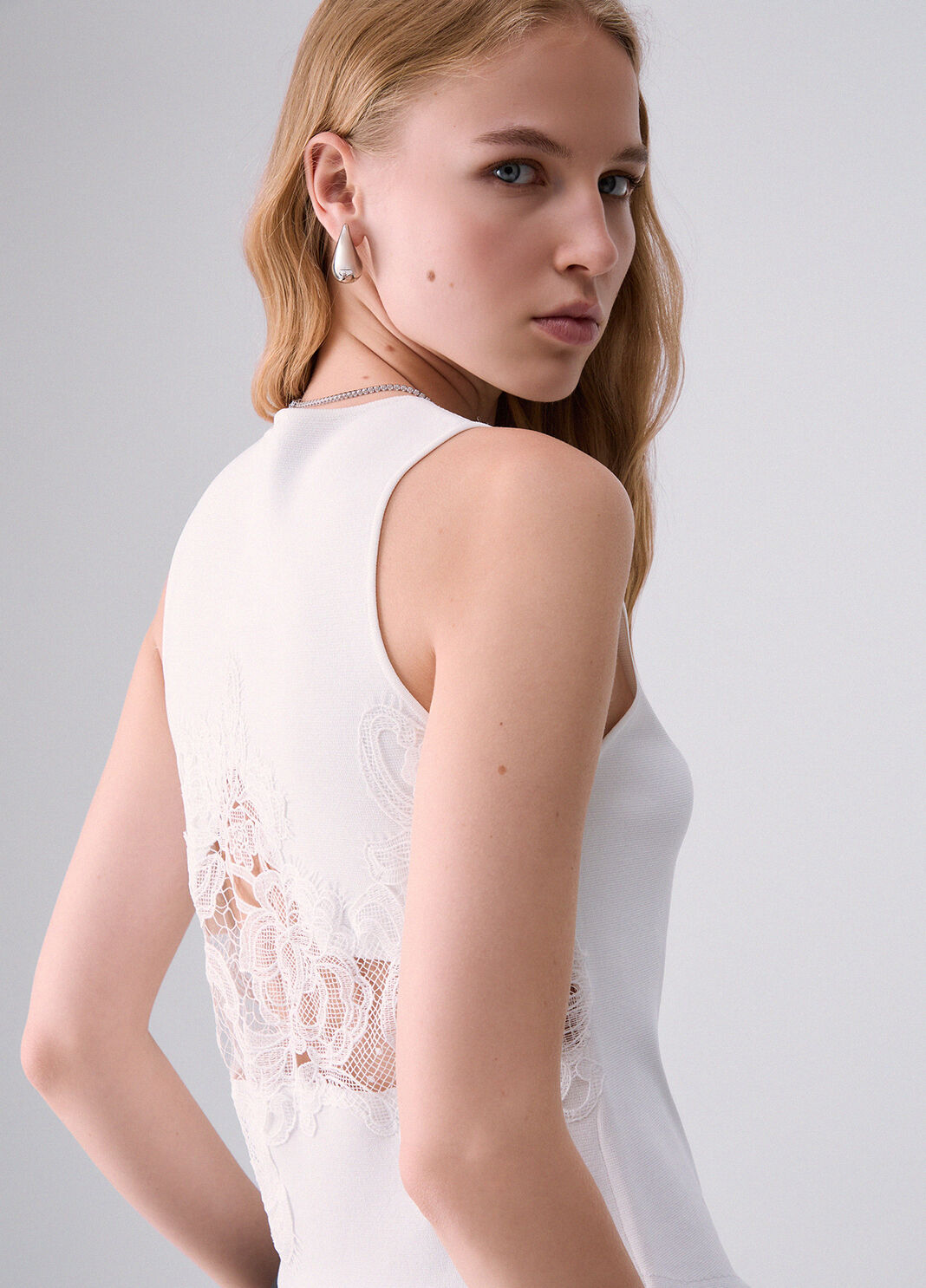 Knit Vest with Lace Detail white Liu Jo - large image number 4