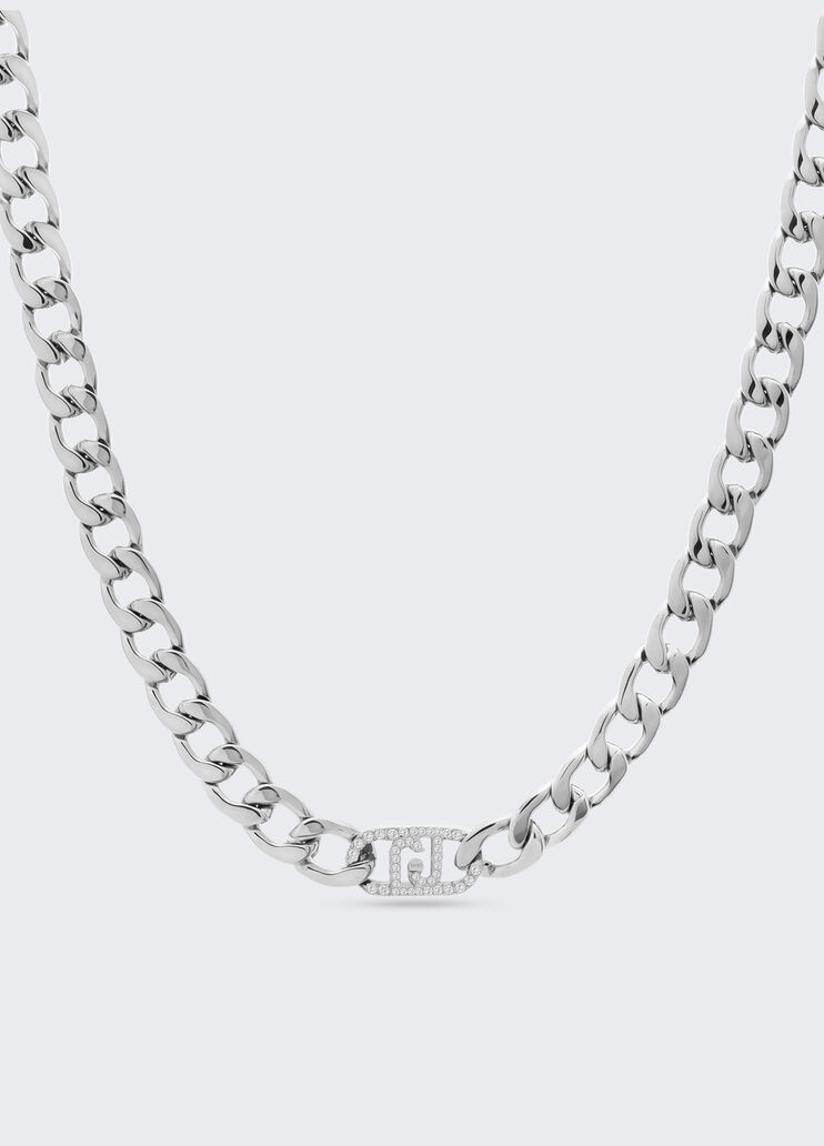 Monogram choker with diamantés silver Liu Jo - medium Monogram choker with diamantés silver Liu Jo - medium