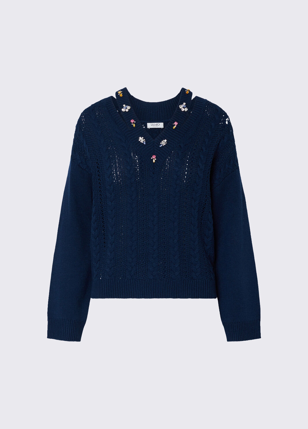 Knit with jewel embroidery dark blue Liu Jo - large image number 6
