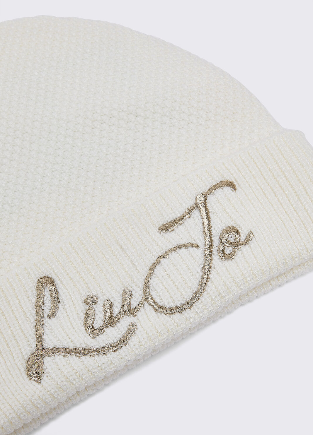 Knitted hat with logo white wool Liu Jo - large image number 3
