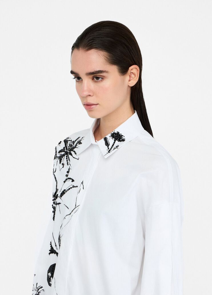 Oversized poplin shirt with print white Liu Jo - large image number 3 Oversized poplin shirt with print white Liu Jo - large image number 3