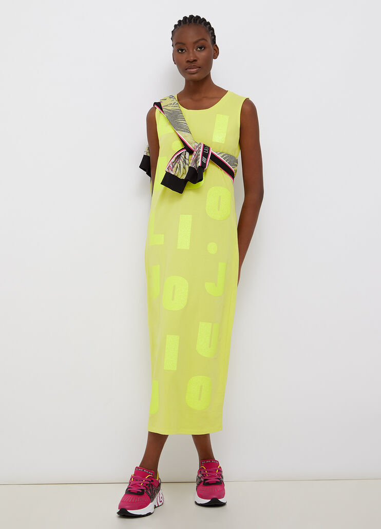Long dress with glitter logo yellow Liu Jo - large image number 3 Long dress with glitter logo yellow Liu Jo - large image number 3