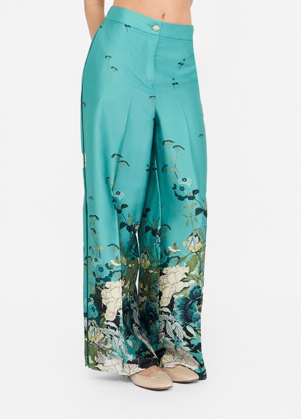 Printed twill trousers light blue Liu Jo - large image number 0