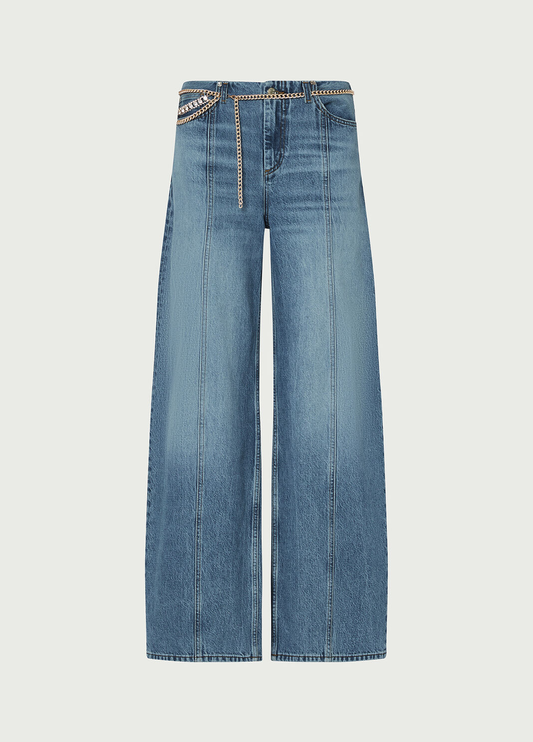 Flare-Jeans mit G&uuml;rtel Schmuck heller Denim Liu Jo - large image number 6