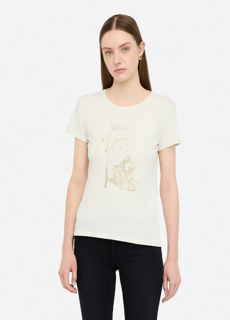 Camiseta con estampado laminado blanco Liu Jo - medium Camiseta con estampado laminado blanco Liu Jo - medium