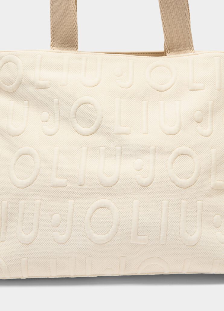 Cabas moyen modèle en maille crème Liu Jo - large image number 3