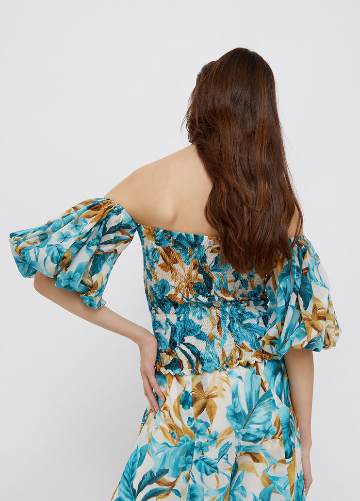 Bardot neckline top tropical Liu Jo - large image number 1 Bardot neckline top tropical Liu Jo - large image number 1