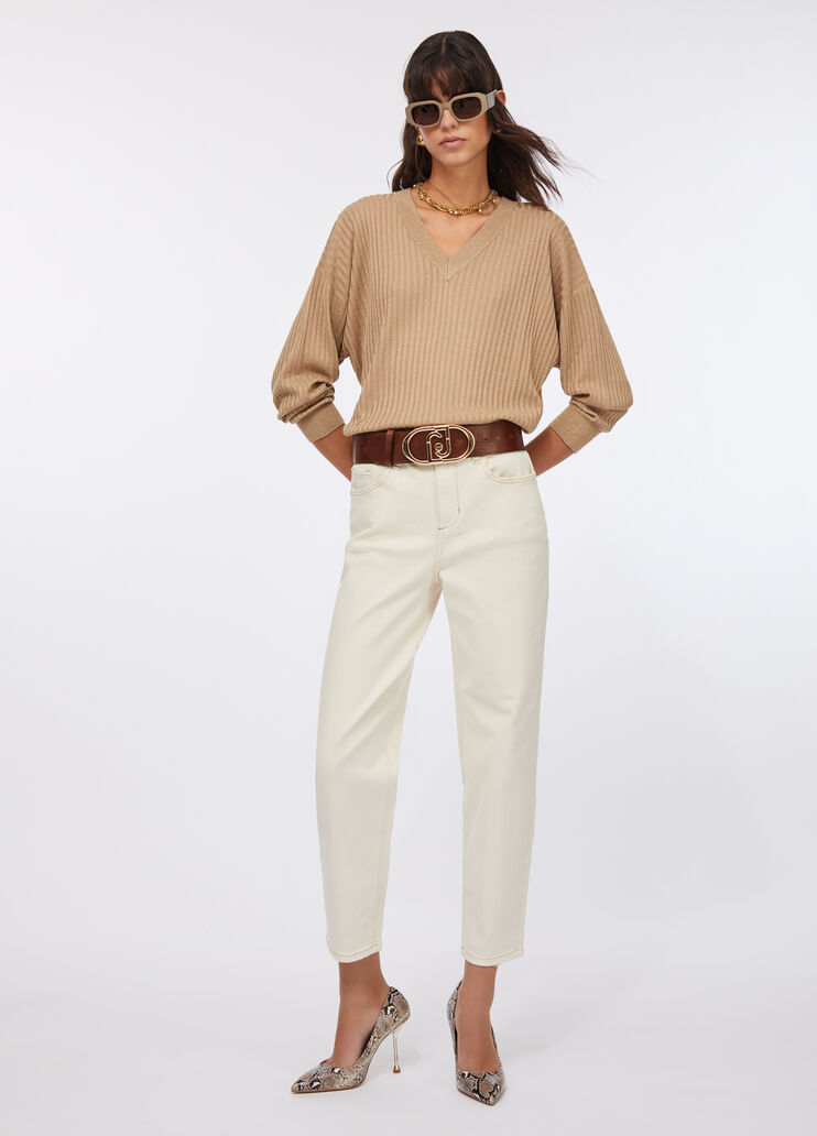 Carrot-fit trousers ecru Liu Jo - medium