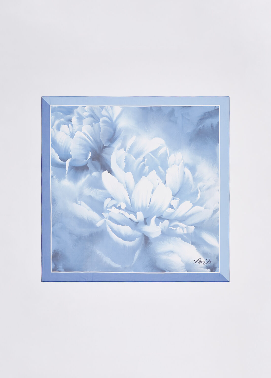 Большой платок с цветочным принтом голубой Liu Jo - large image number 2