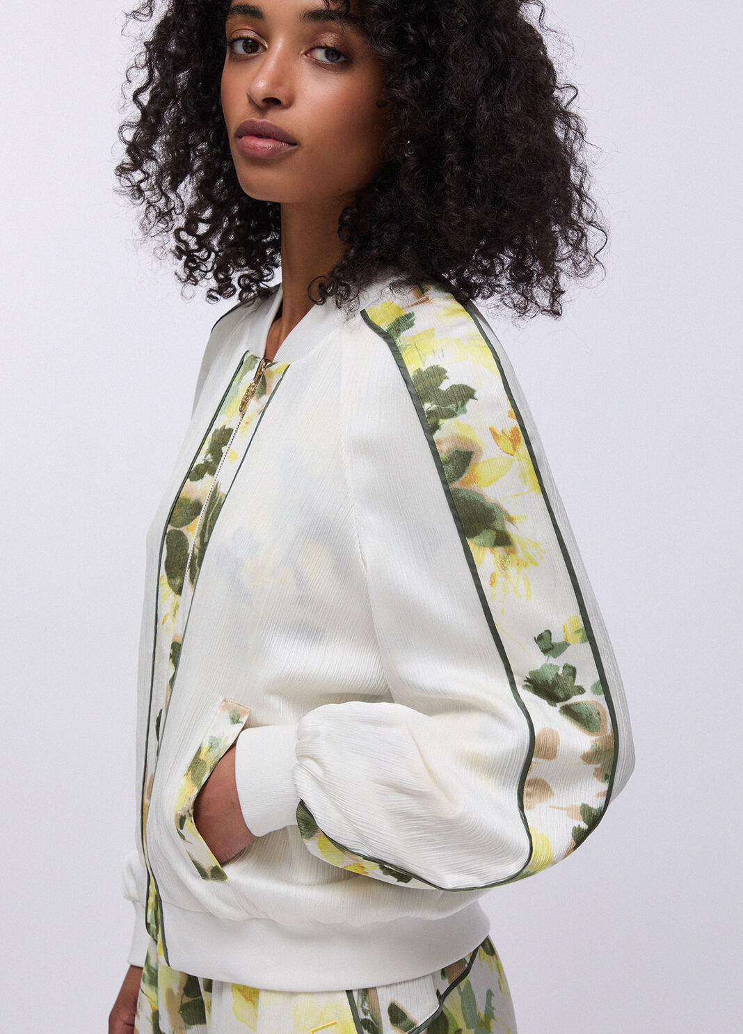 Printed satin jacket white/green Liu Jo - large image number 4