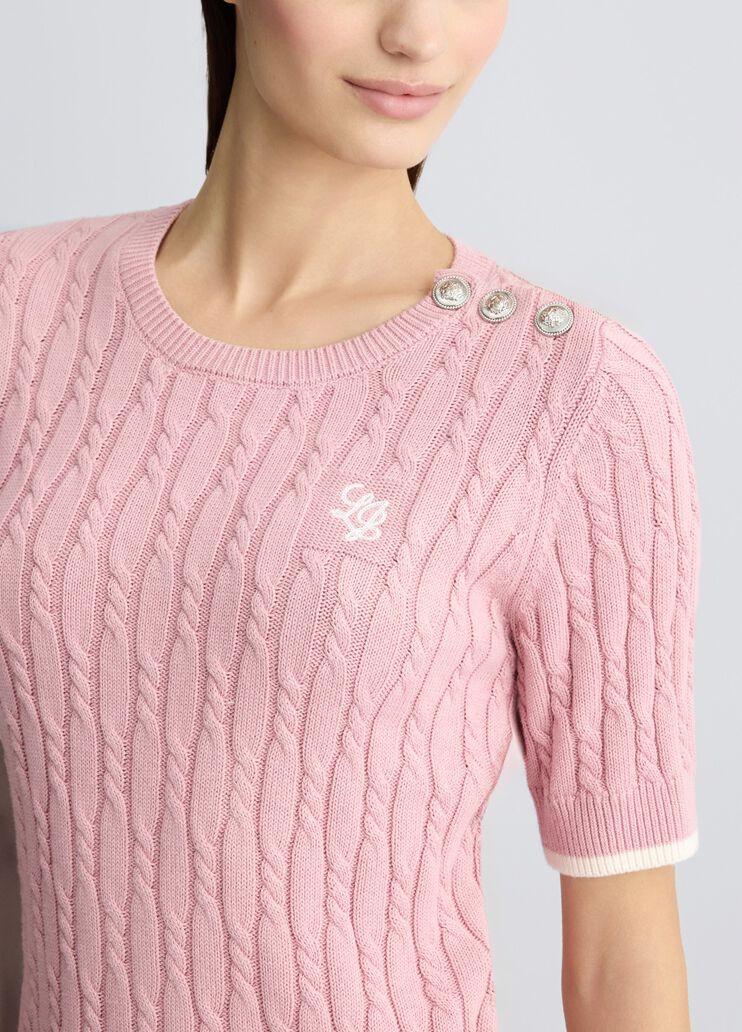 Knit T-shirt pink Liu Jo - large image number 4 Knit T-shirt pink Liu Jo - large image number 4