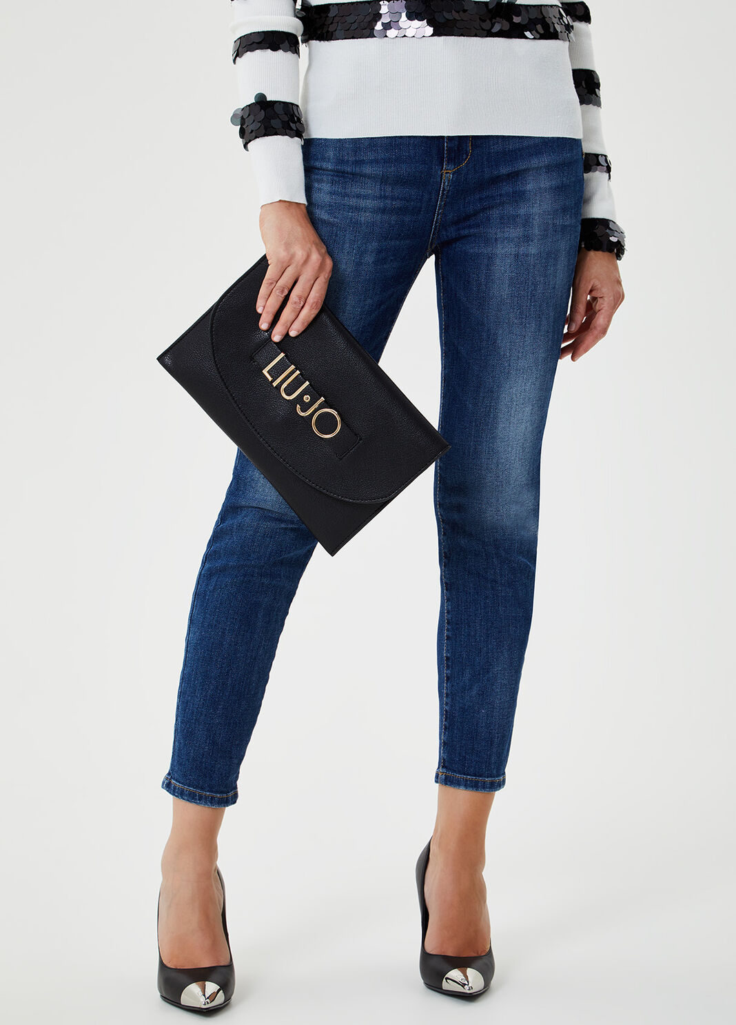 Large wallet with logo Black Liu Jo - large image number 1