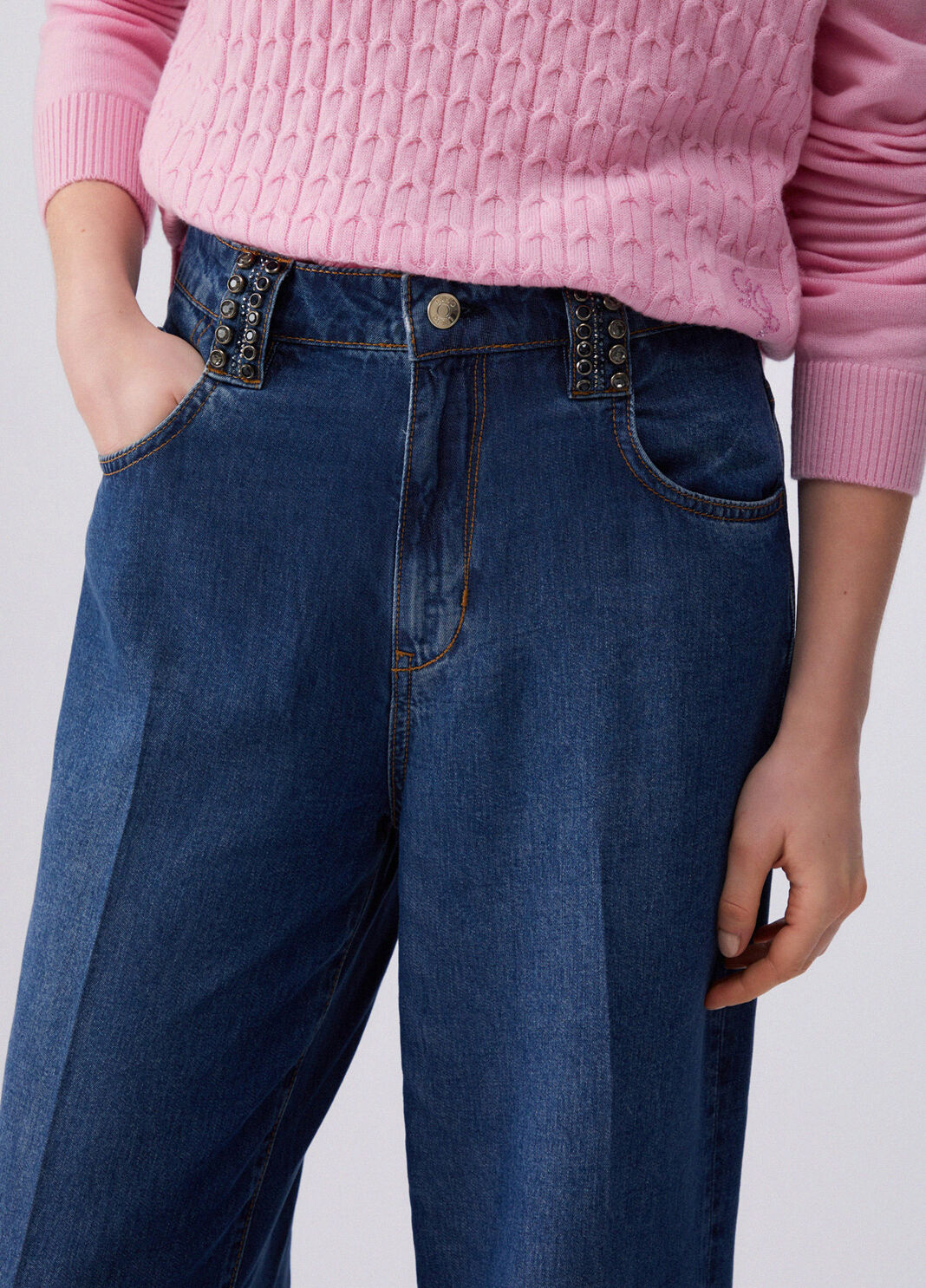 Flare-Jeans mit hohem Bund Denimblau Liu Jo - large image number 4