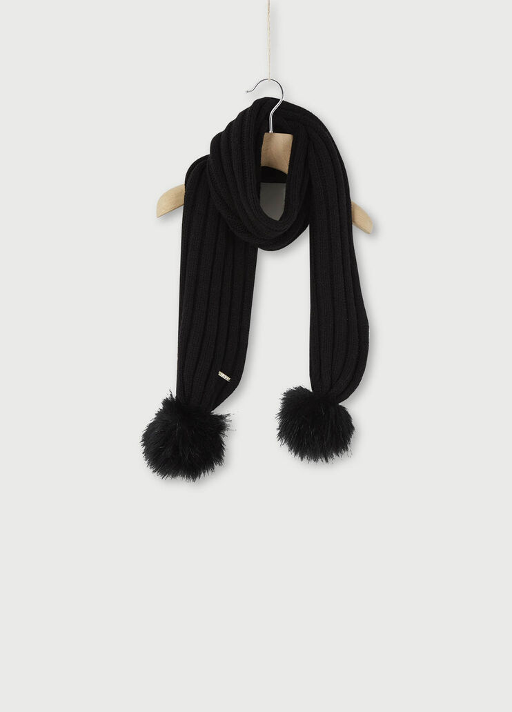 Scarf with pompoms Black Liu Jo - large image number 0