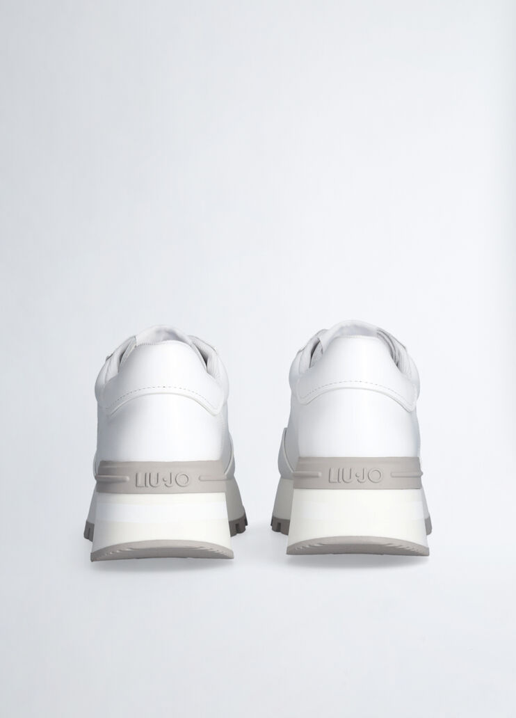 Leather sneakers with openwork logo white Liu Jo - large image number 4 Leather sneakers with openwork logo white Liu Jo - large image number 4