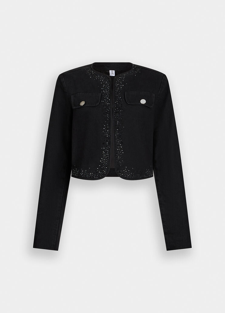 Jeansjacke mit Strass Denim-Schwarz Liu Jo - large image number 6