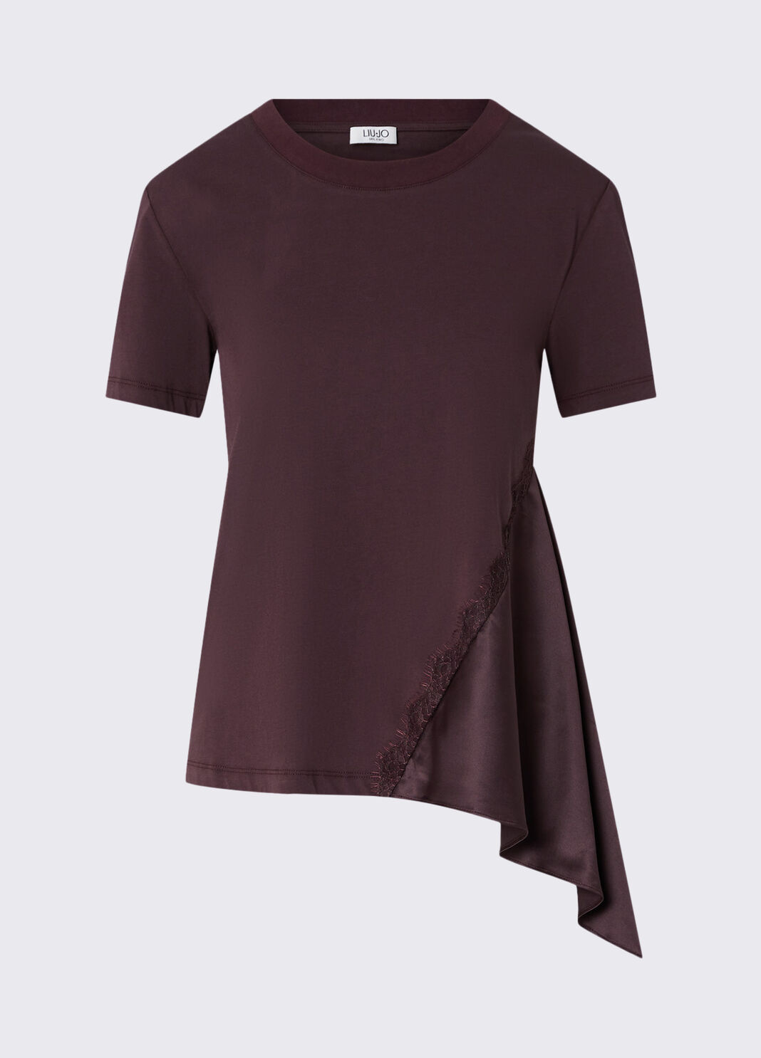Bimaterial T-shirt aubergine Liu Jo - large image number 6