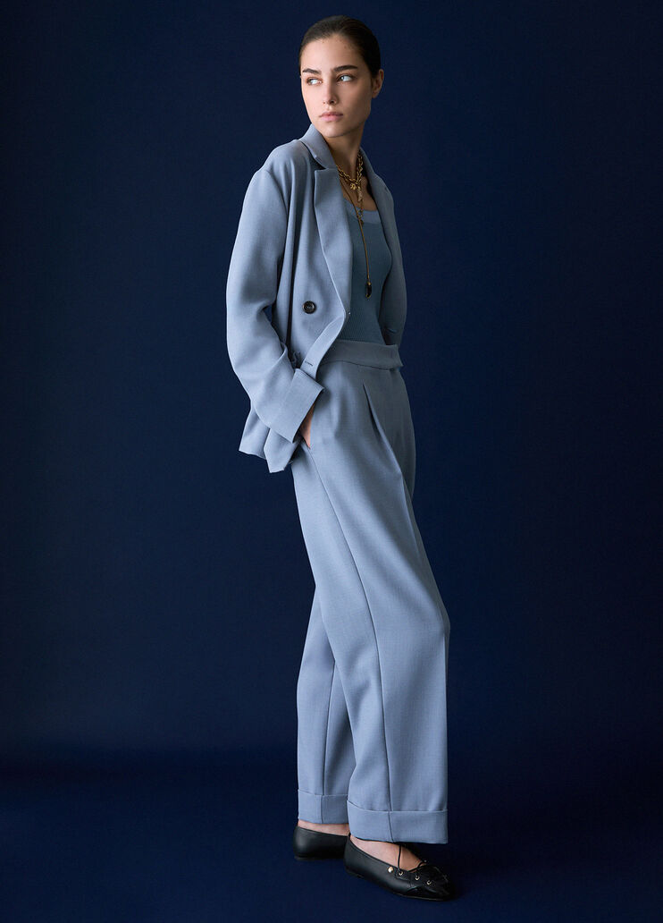 M&eacute;lange Trousers with Cuff light blue Liu Jo - medium