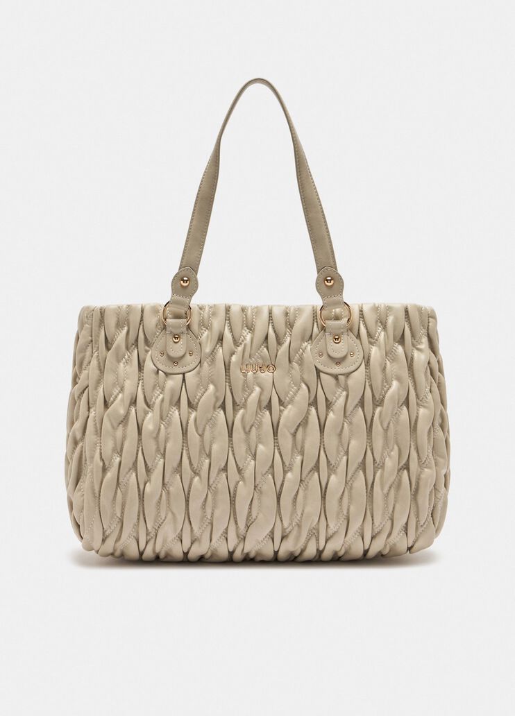 Mittelgroßer Shopper aus Matelassé  Weiß Liu Jo - medium Mittelgroßer Shopper aus Matelassé  Weiß Liu Jo - medium