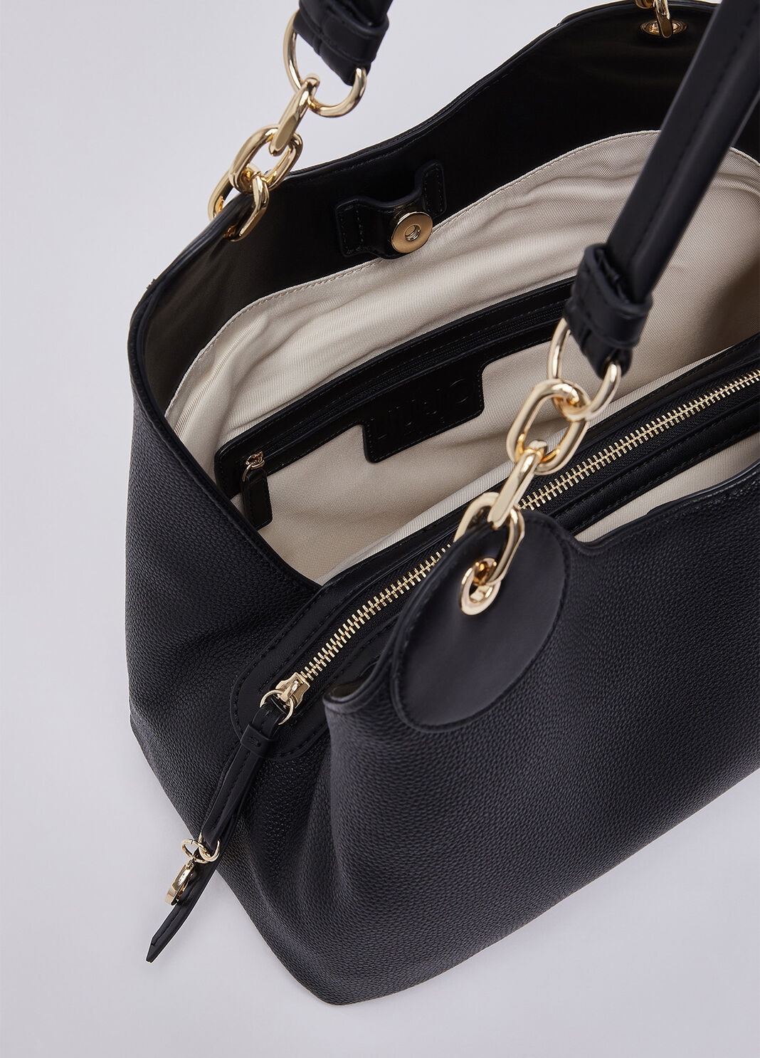 Medium satchel bag black/gold Liu Jo - large image number 6