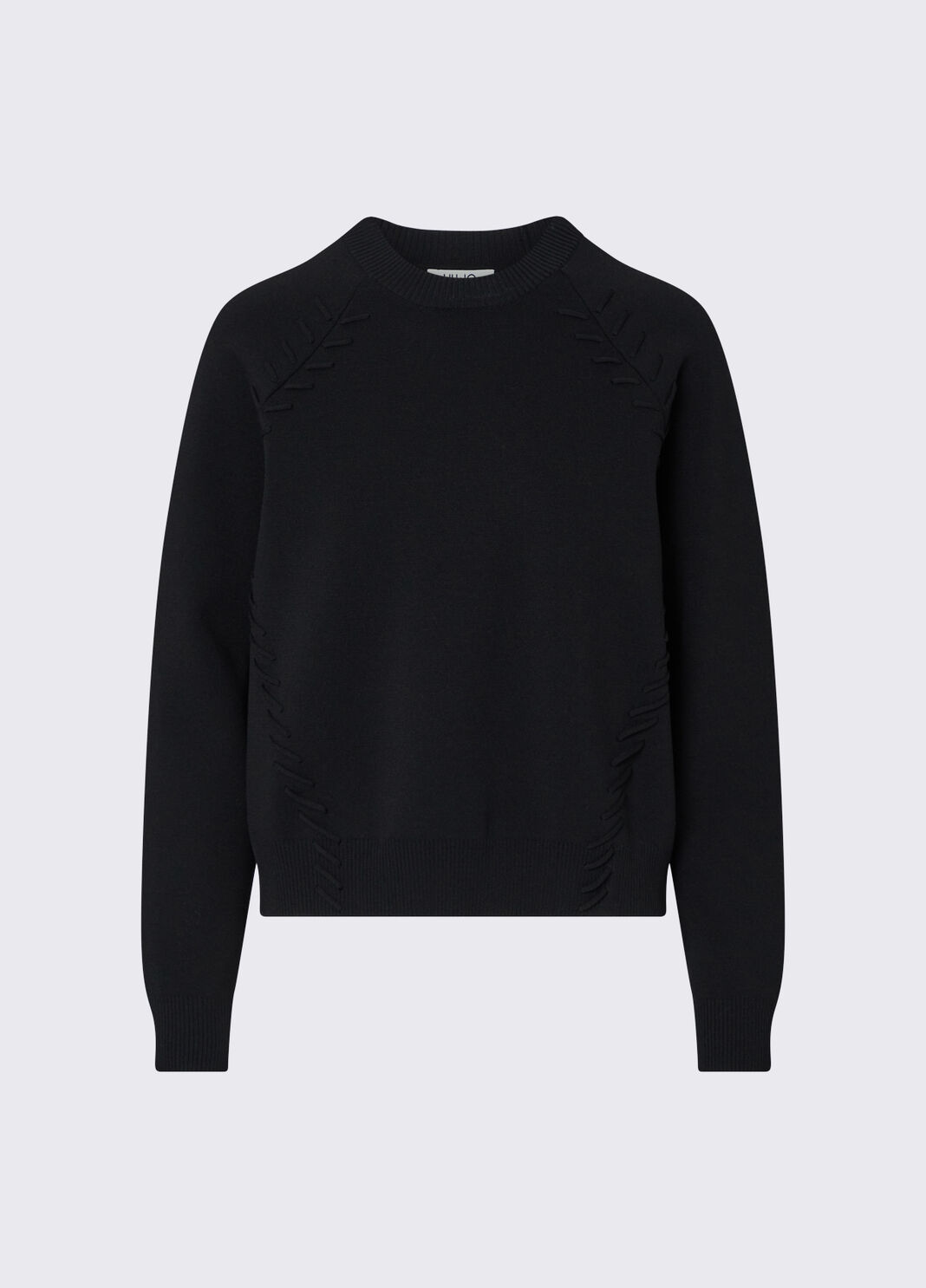 Boxy sweater with braided details black Liu Jo - large image number 6