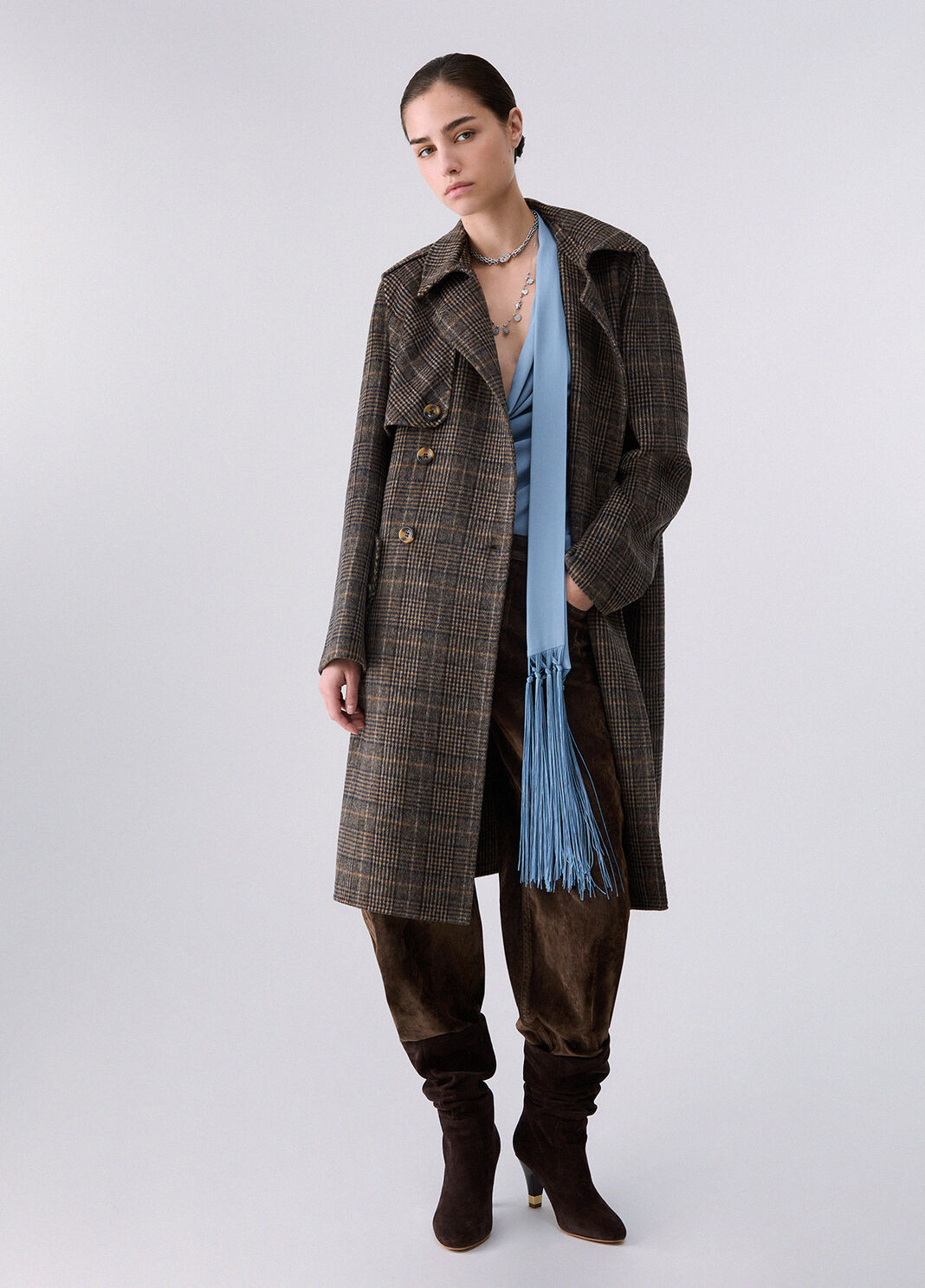 Long wool coat check Liu Jo - large image number 0