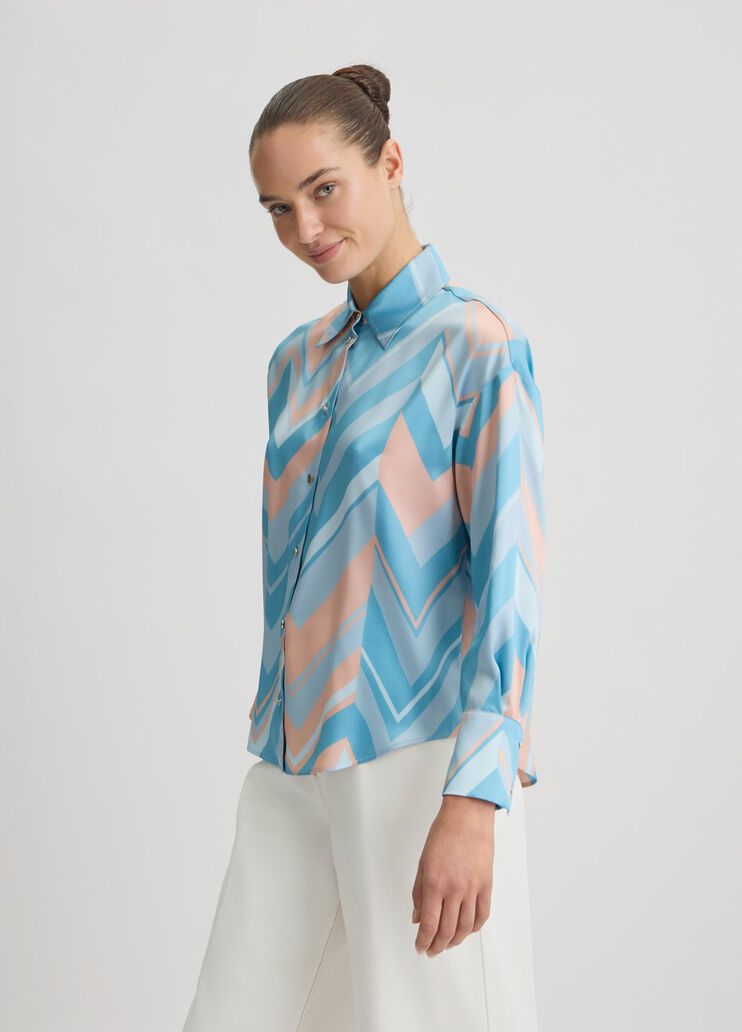 Printed twill shirt light blue Liu Jo - large image number 3 Printed twill shirt light blue Liu Jo - large image number 3