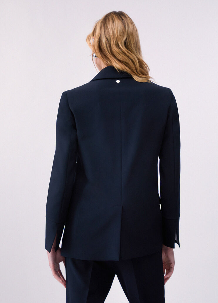 Normal geschnittener Blazer mit Pochette blau Liu Jo - medium