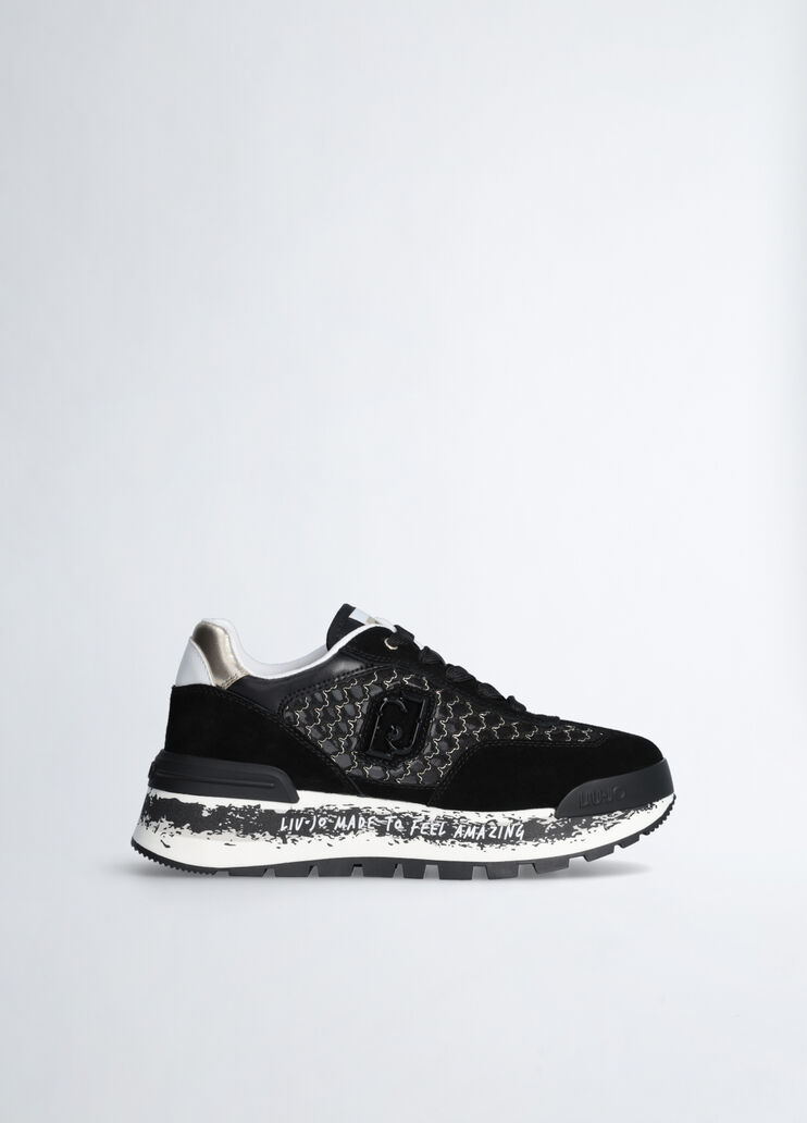 Plateau-Sneaker aus Lurex®-Mesh Farbe Schwarz | Liu Jo
