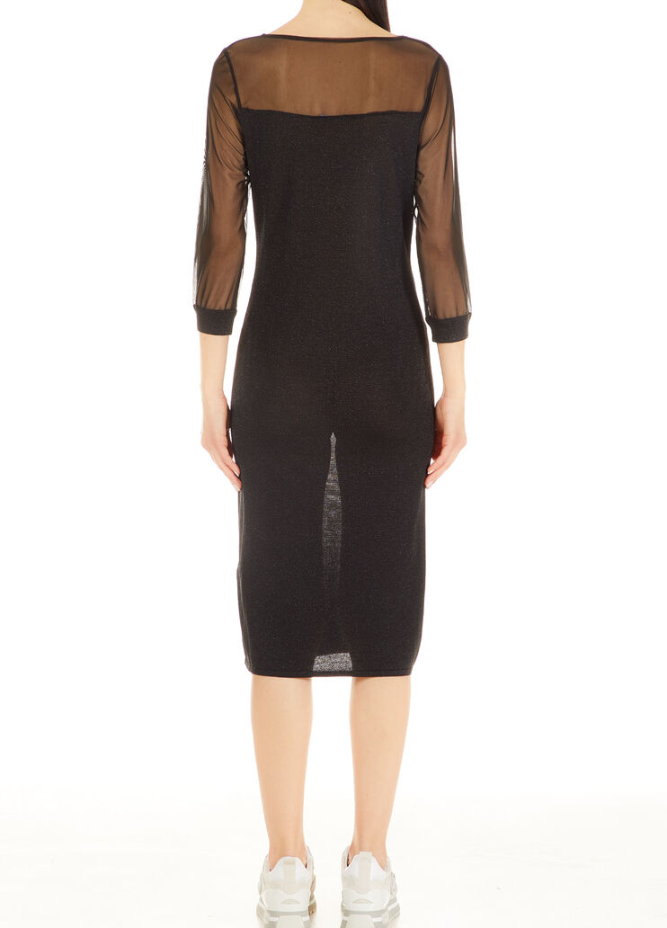 Short lurex® and tulle dress Black Liu Jo - large image number 1 Short lurex® and tulle dress Black Liu Jo - large image number 1