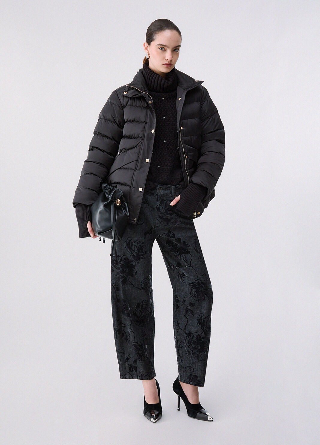 Padded Jacket in Glossy Nylon black Liu Jo - large image number 5