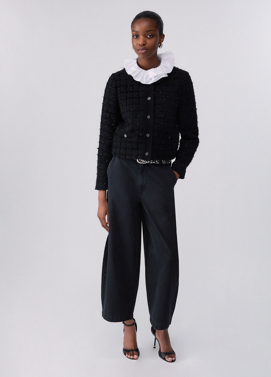 Boucl&eacute;-Jacke schwarz Liu Jo - large image number 5