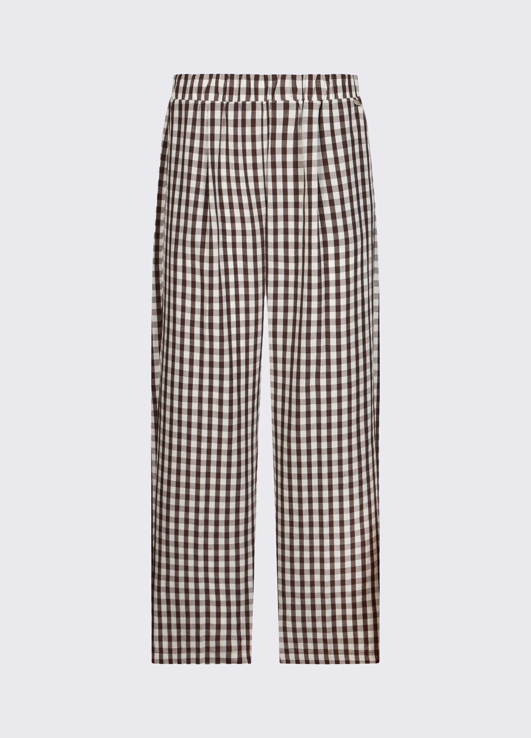 Pantaloni vichy in misto lino vichy marrone Liu Jo - large image number 6