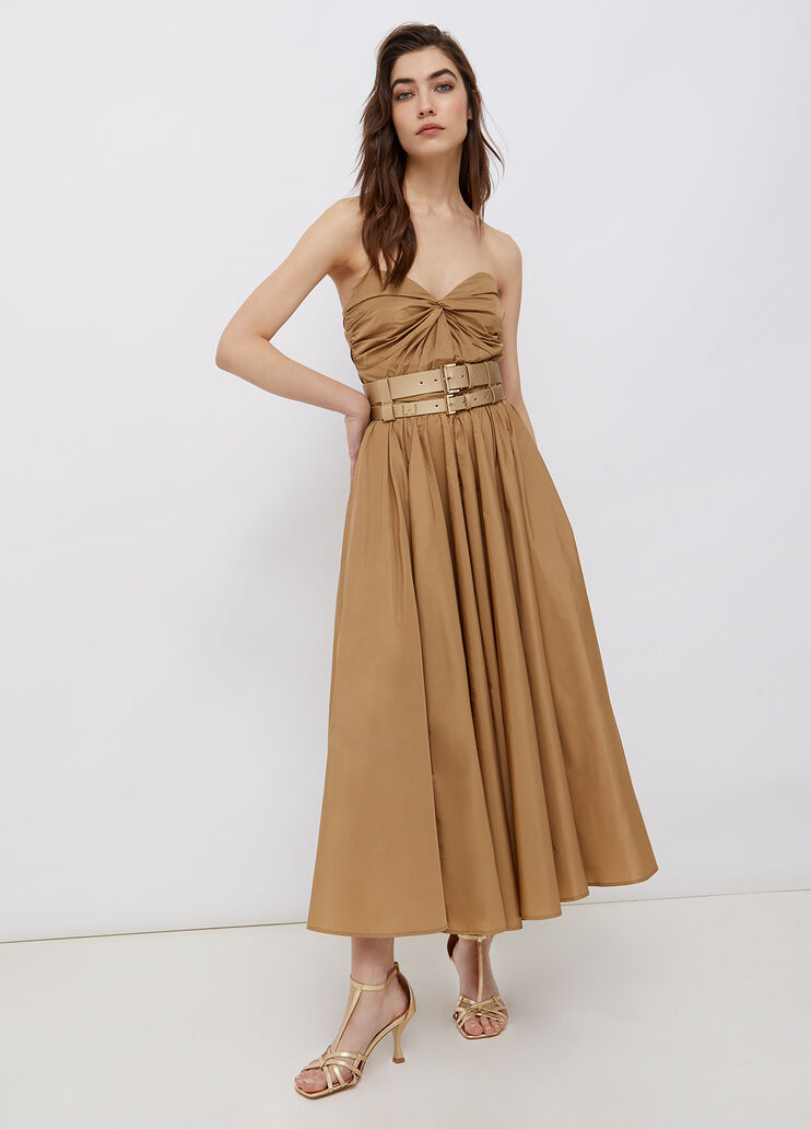 Long taffeta dress beige Liu Jo - large image number 3 Long taffeta dress beige Liu Jo - large image number 3