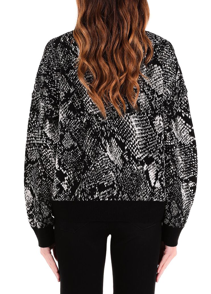Pullover mit Python-Print Jacquard Schwarz/Python Liu Jo - large image number 1