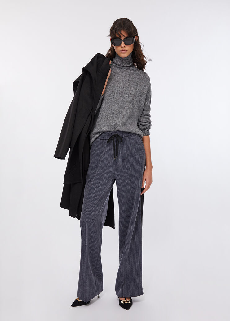 Pinstripe flannel trousers blue pinstripe Liu Jo - large image number 5 Pinstripe flannel trousers blue pinstripe Liu Jo - large image number 5