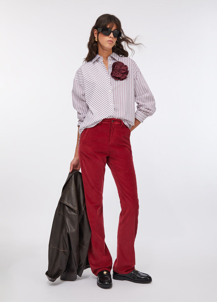 Pantalón bootcut de terciopelo rojo Liu Jo - medium