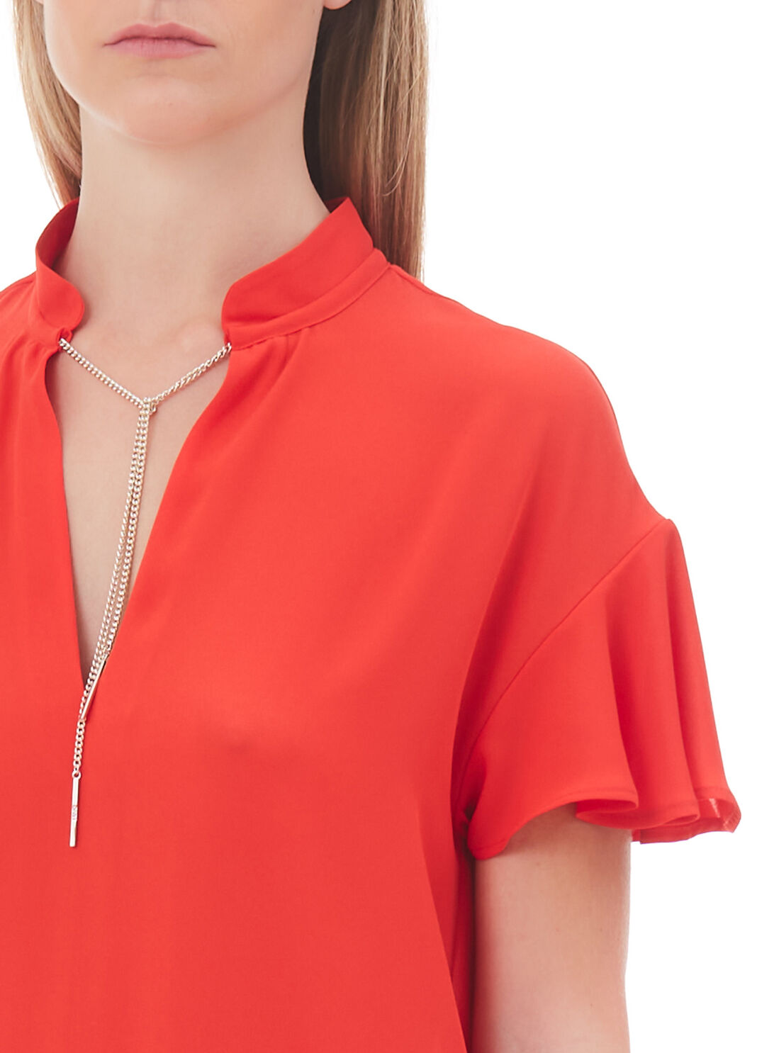 Eco-friendly top with jewel detail coral Liu Jo - large image number 2