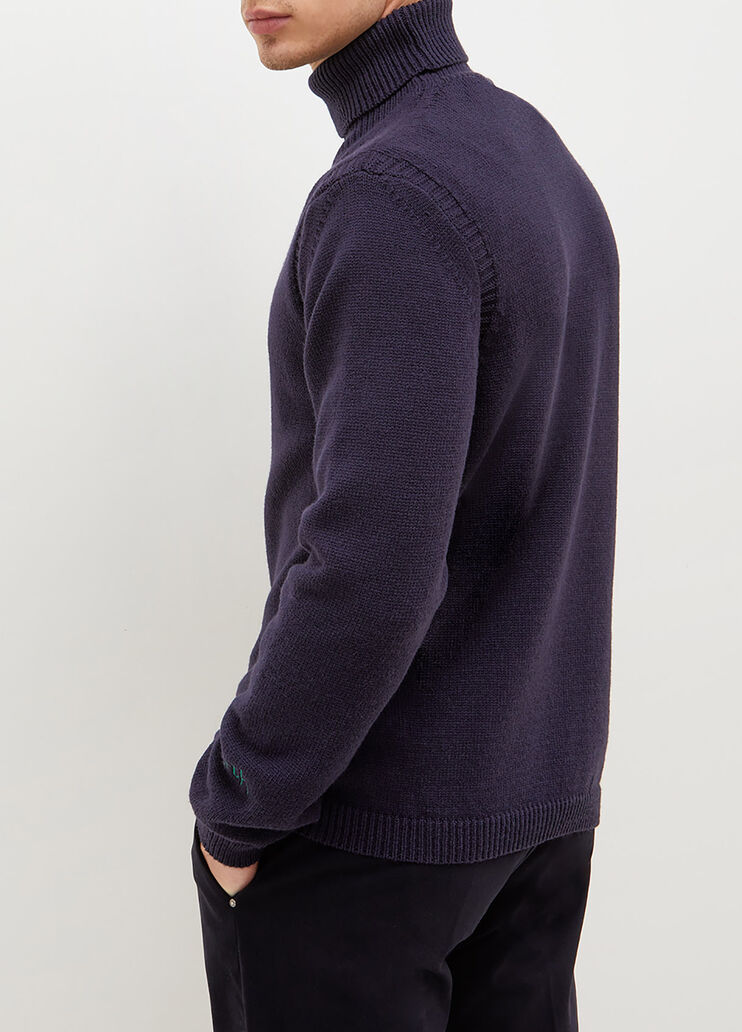 Jersey de cuello alto ecosostenible azul oscuro Liu Jo - large image number 1