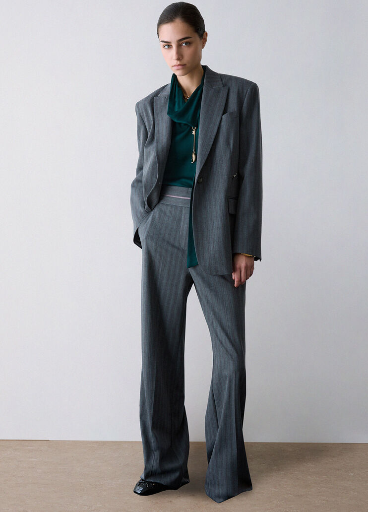 Blazer con bot&oacute;n joya gris oscuro Liu Jo - medium